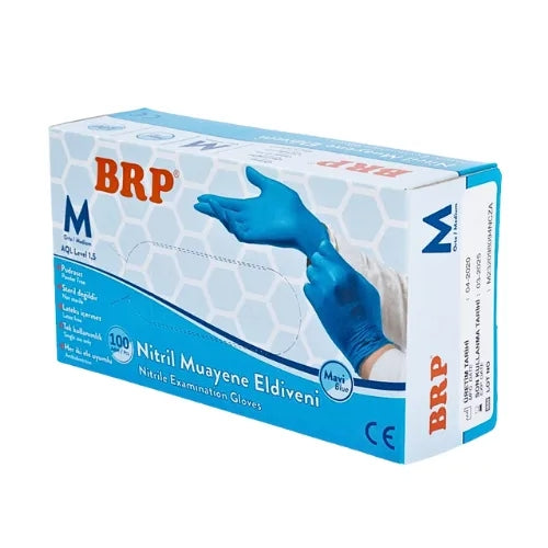 BRP MAVİ Çok Amaçlı Nitril Muayene Eldiveni (1 Koli - 20 Kutu)