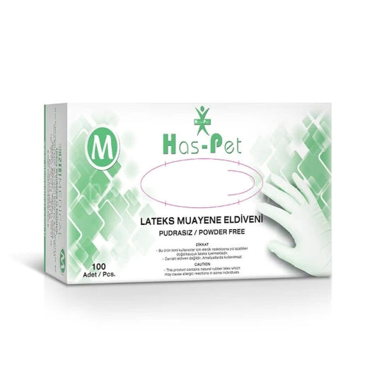 Haspet Lateks Pudrasız Eldiven (1 Koli - 20 Adet)