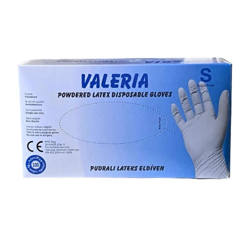 Valeria Lateks Pudralı Eldiven (1 Koli - 20 Adet)